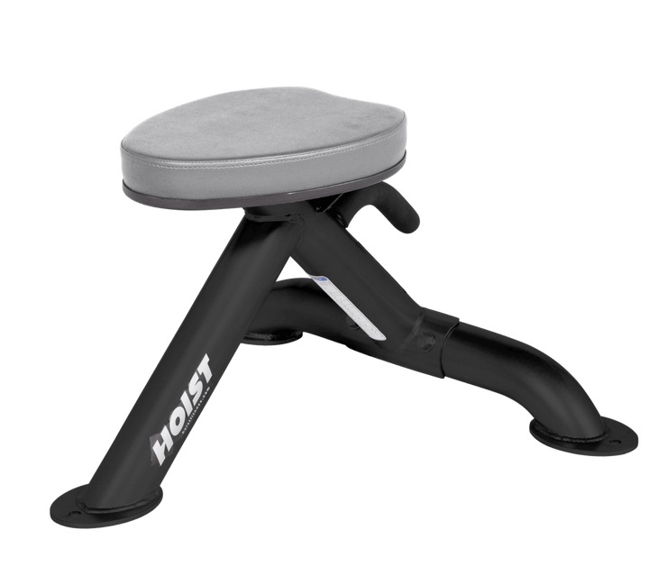 Commercial dvg utility stool with padded seat and compact frame for versatile strength training support