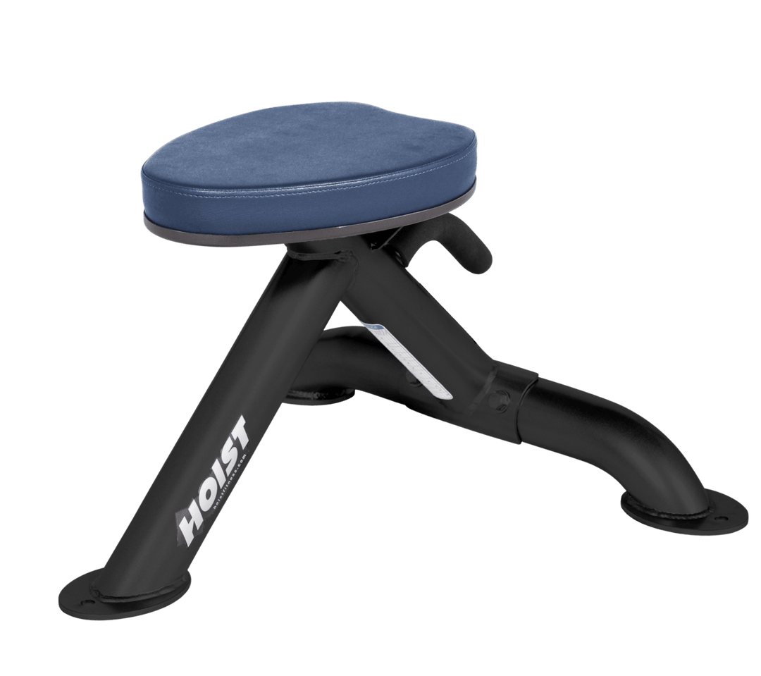 Commercial RYL utility stool with padded seat and compact frame for versatile strength training support
