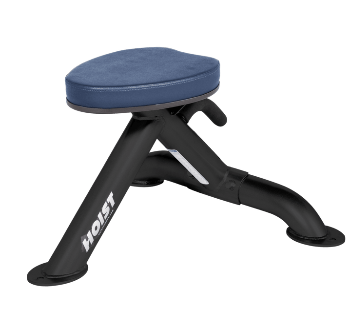 Commercial RYL utility stool with padded seat and compact frame for versatile strength training support