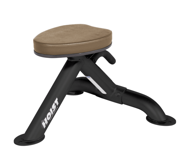 Commercial WHT utility stool with padded seat and compact frame for versatile strength training support