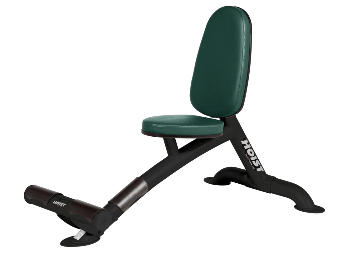 Utility HGR bench with upright back pad and seat for versatile strength training exercises