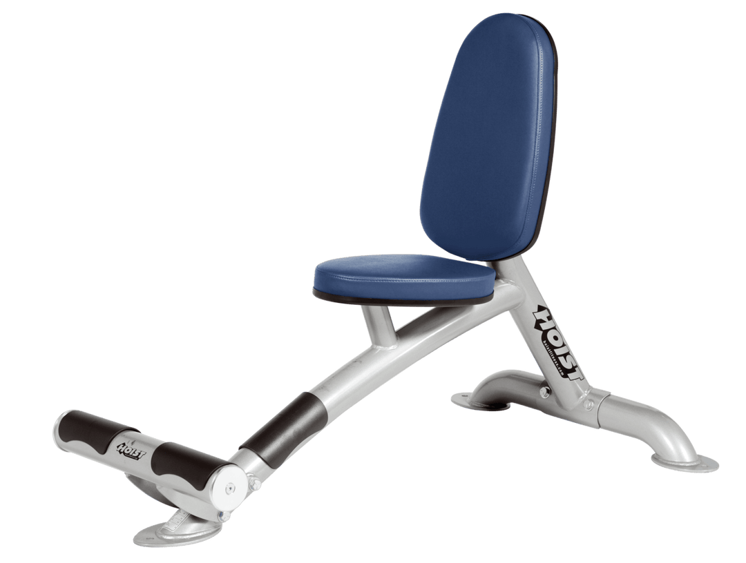 Utility RYL platinum bench with upright back pad and seat for versatile strength training exercises