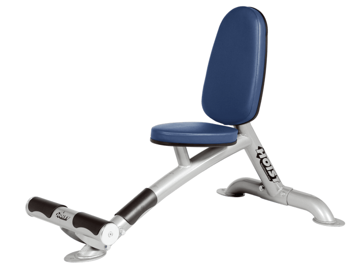 Utility RYL platinum bench with upright back pad and seat for versatile strength training exercises