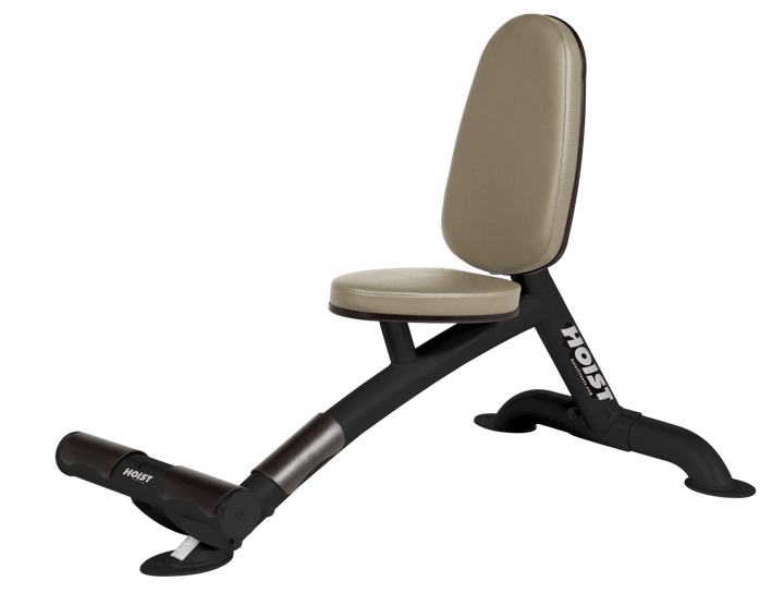 Utility SUE bench with upright back pad and seat for versatile strength training exercises