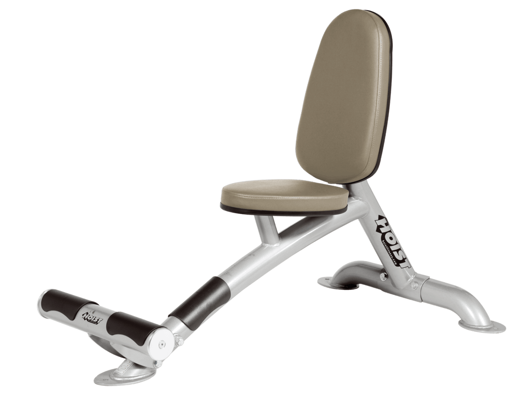Utility SUE platinum bench with upright back pad and seat for versatile strength training exercises