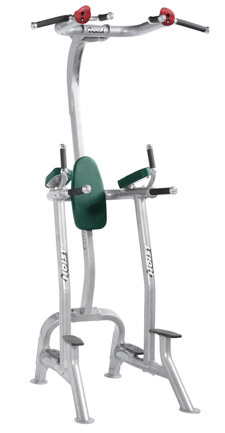 Fitness tree hunter green storage unit with multiple pegs for organizing weight plates and accessories.
