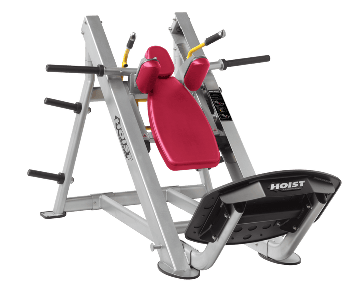 AMB Platinum Commercial hack squat machine with angled backrest, shoulder pads, and footplate for lower body strength training