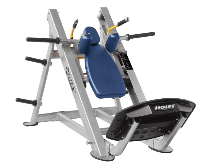 RYL Platinum Commercial hack squat machine with angled backrest, shoulder pads, and footplate for lower body strength training