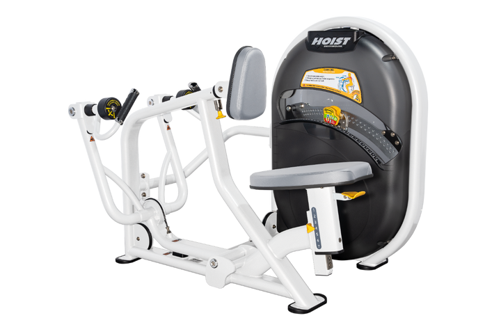 DVG white Overhead diagram of mid row machine showing 56.5 inch length and 48.75 inch width