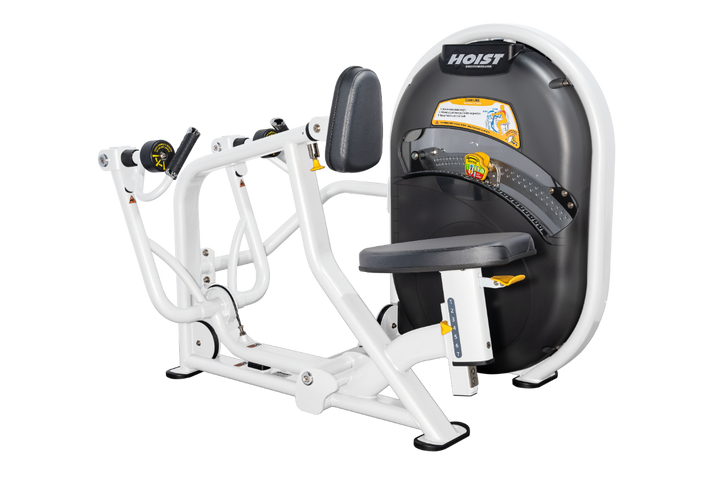 SLG white Overhead diagram of mid row machine showing 56.5 inch length and 48.75 inch width