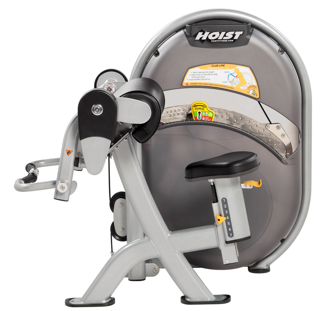  curl machine with arm pad and rotating handles for isolated arm strength training
