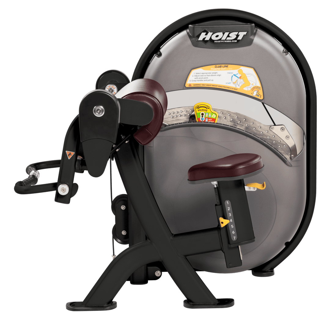 BRG Seated biceps curl machine with arm pad and rotating handles for isolated arm strength training
