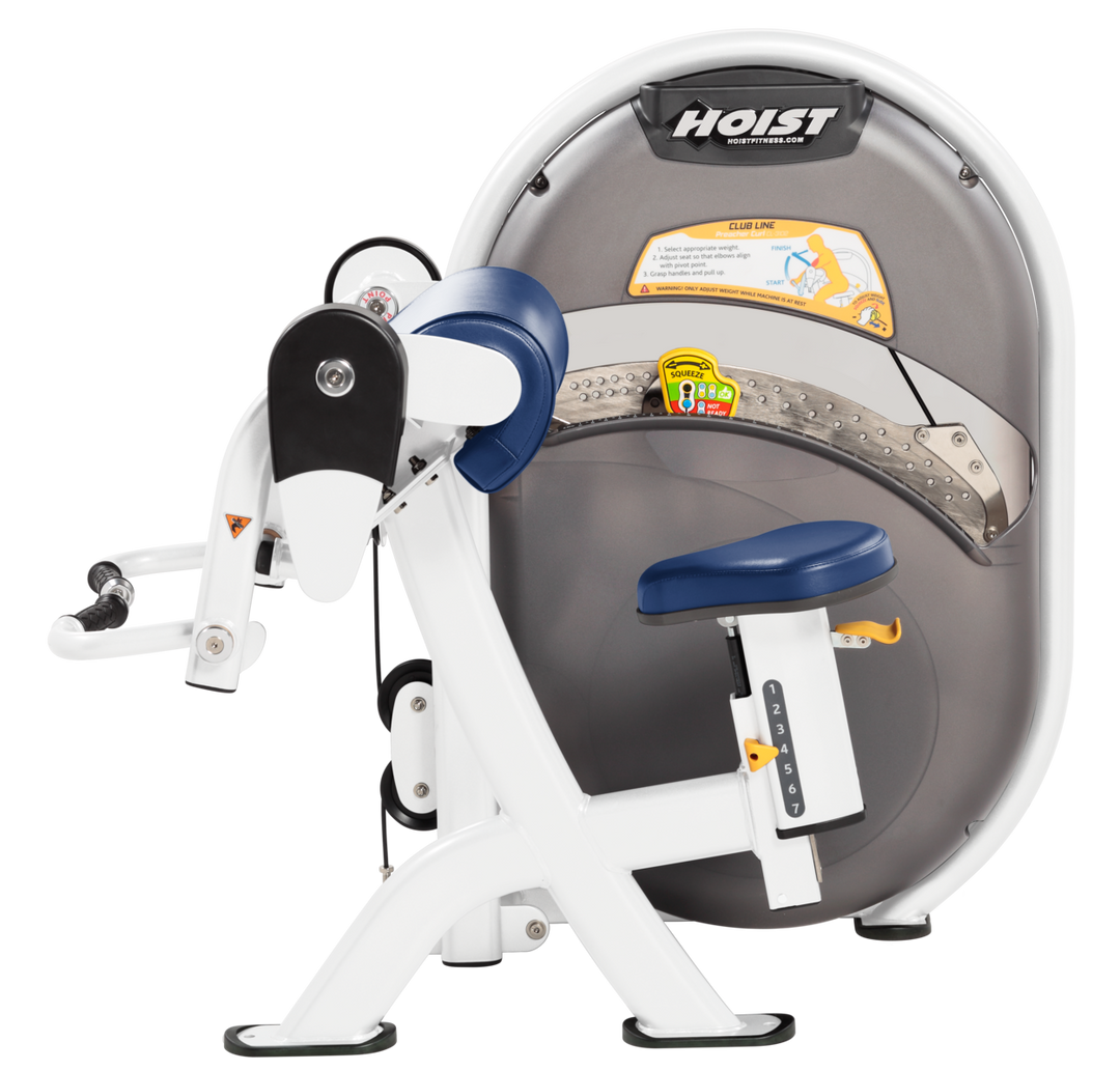 RYL Seated biceps curl machine with arm pad and rotating handles for isolated arm strength training