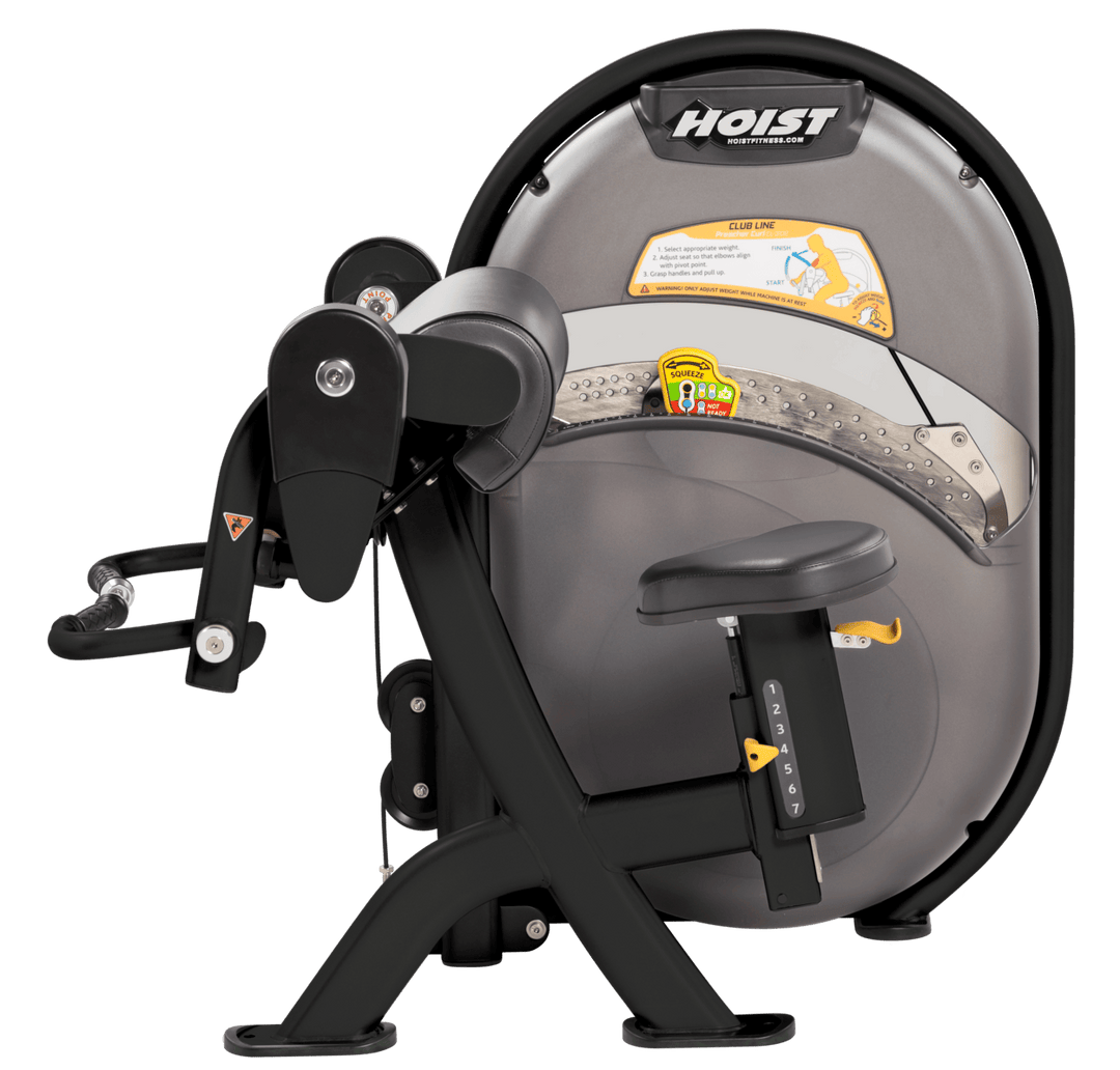 SLG Seated biceps curl machine with arm pad and rotating handles for isolated arm strength training