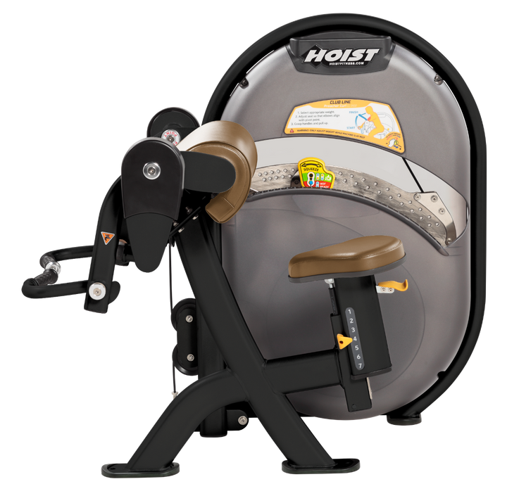 WHT Seated biceps curl machine with arm pad and rotating handles for isolated arm strength training