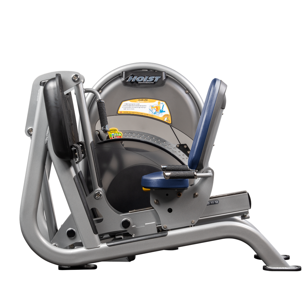 Platinum Seated leg press machine with angled foot platform and back support for lower body strength training