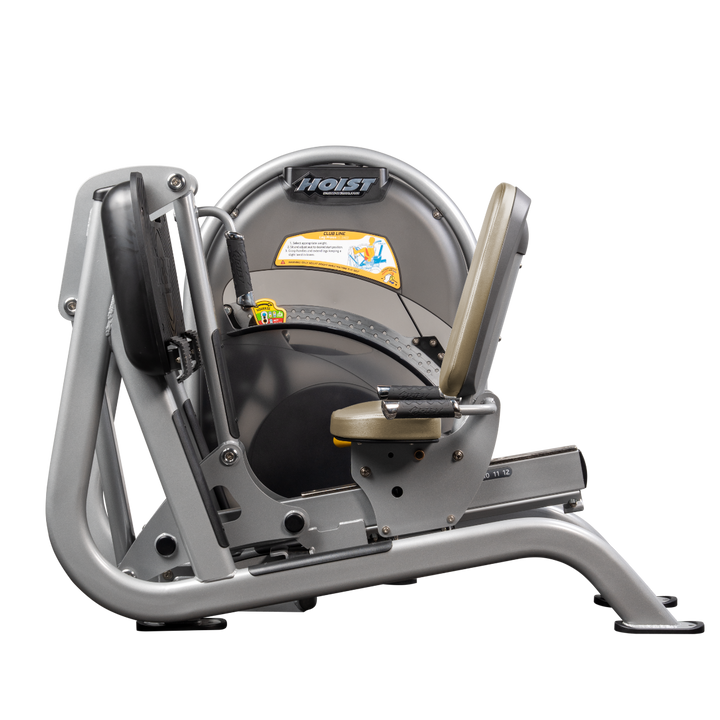 Platinum Seated leg press machine with angled foot platform and back support for lower body strength training