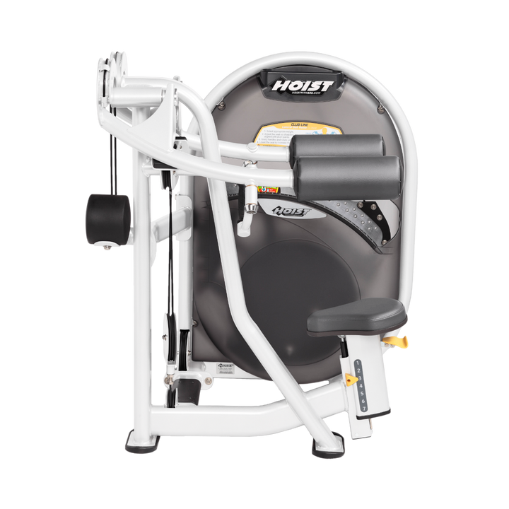 Platinum Seated lateral raise machine with arm pads and handles designed for shoulder isolation exercises