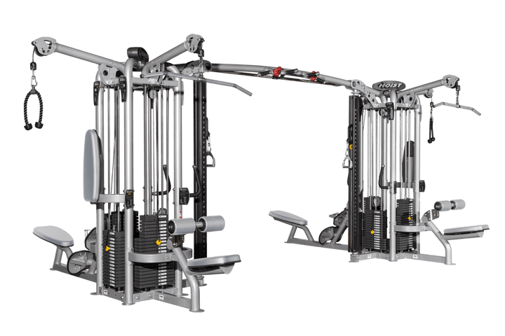 Commercial 9 station dual pod multi gym with multiple cable stations for full body strength training