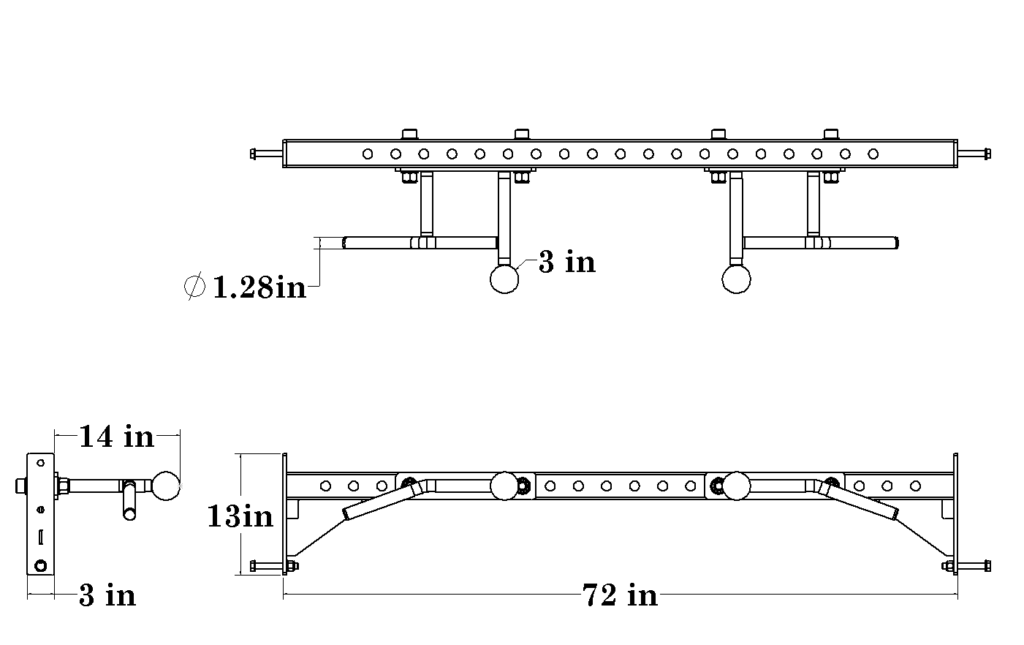 Technical drawing showing dimensions of the Defiant Strength cage connector.