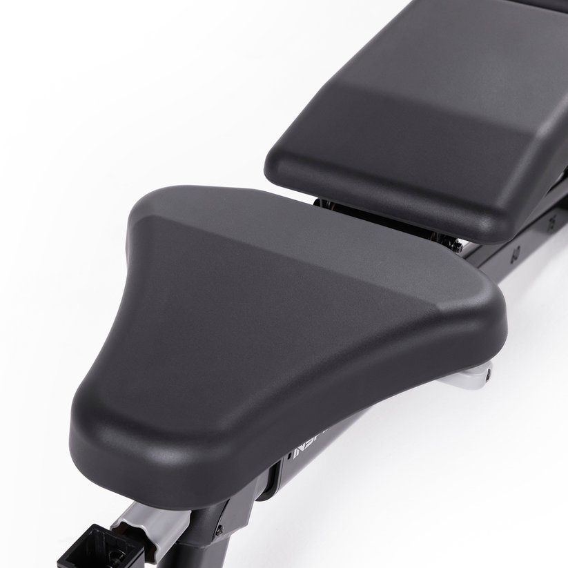 Adjustable weight bench high density foam padding close up for comfort and support during strength training