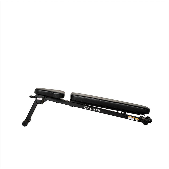 Centr folding workout bench shown in an adjusted back-pad position for strength training