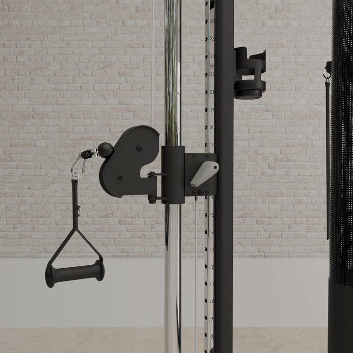 Close-up of Centr Inspire FT1 PRO functional trainer dual weight stack system