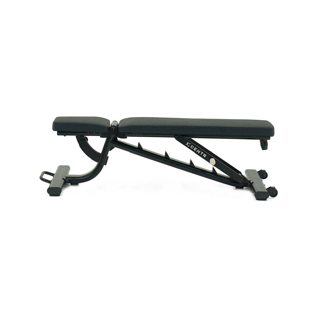 Centr adjustable workout bench in a flat position for dumbbell and strength training exercises