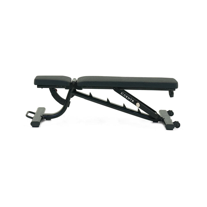 Centr adjustable workout bench in a flat position for dumbbell and strength training exercises