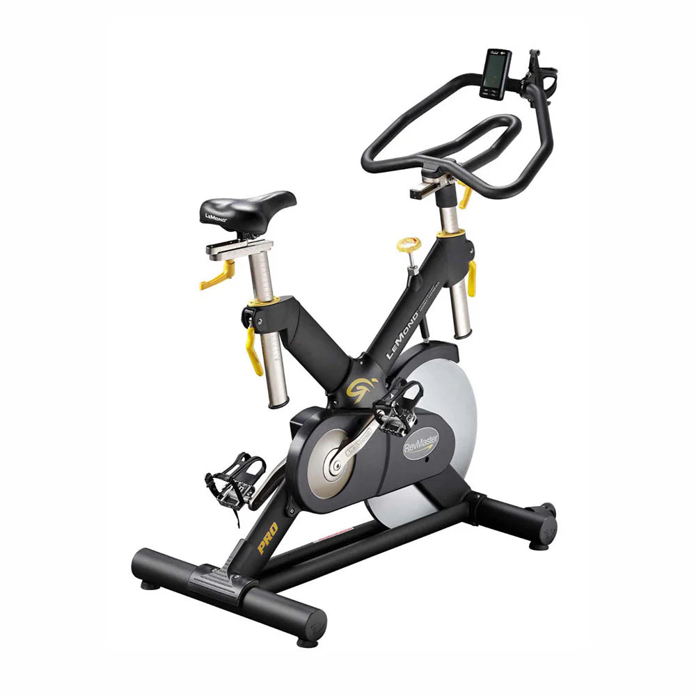front angle view of RevMaster Pro Cycling Bike built for smooth indoor cycling and endurance training sessions