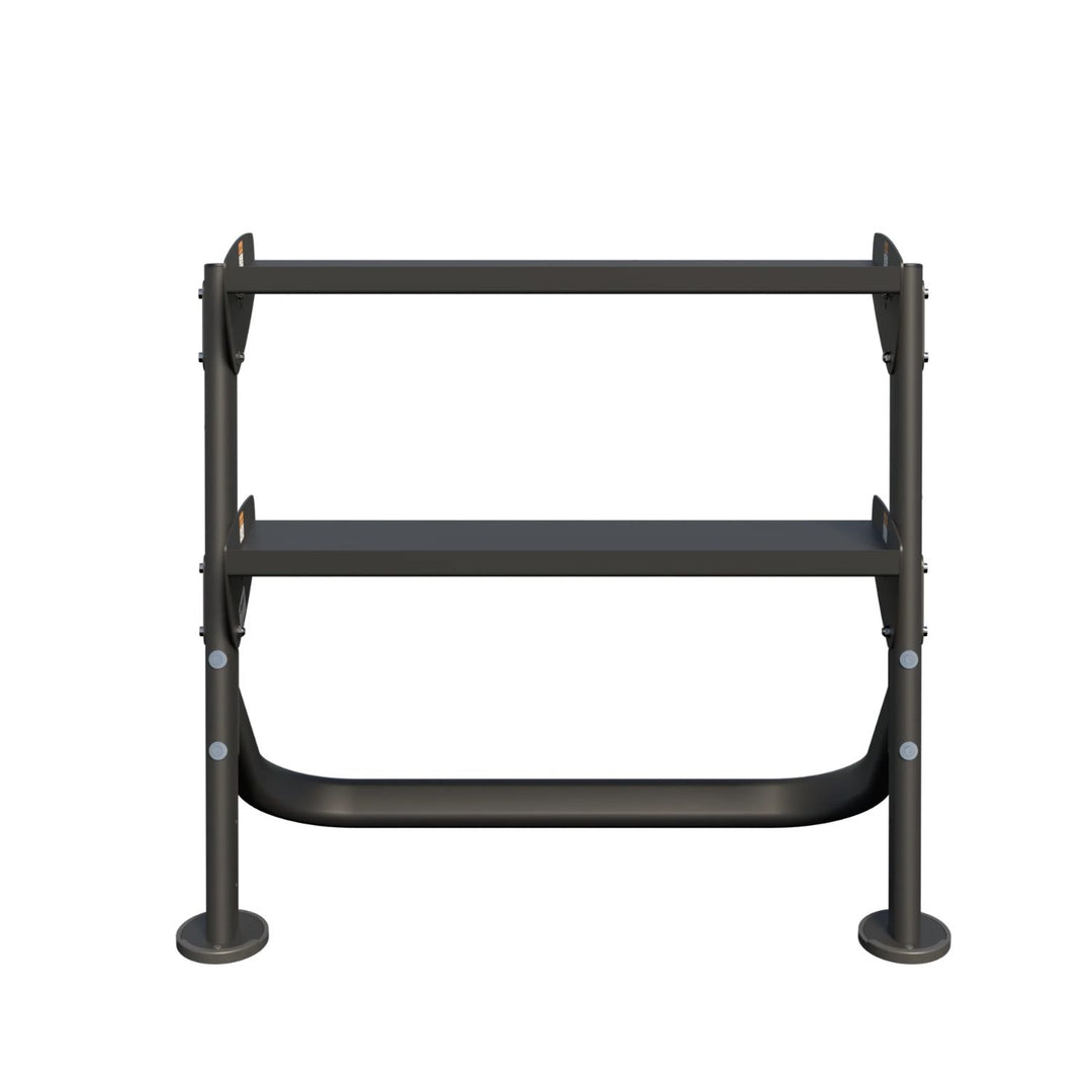compact two tier dumbbell rack designed for small gym spaces and home use