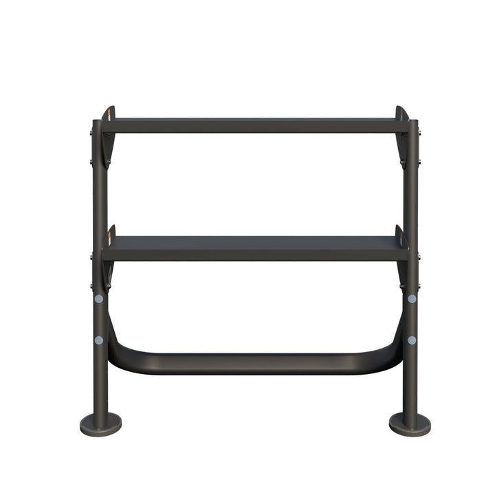 compact two tier dumbbell rack designed for small gym spaces and home use