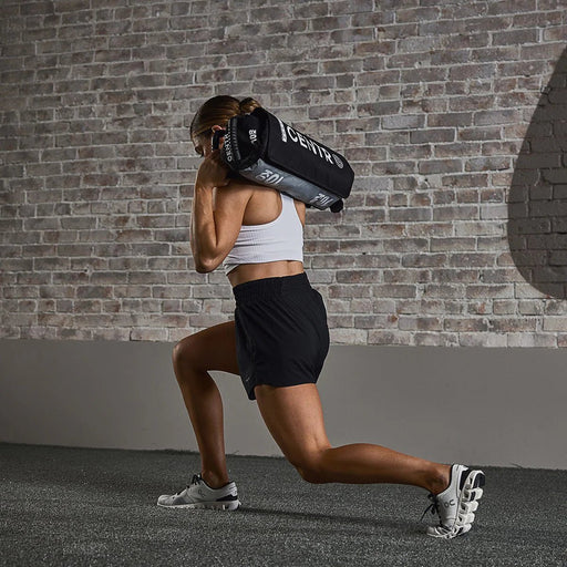 Seven non-slip handles on the Centr x HYROX competition sandbag.