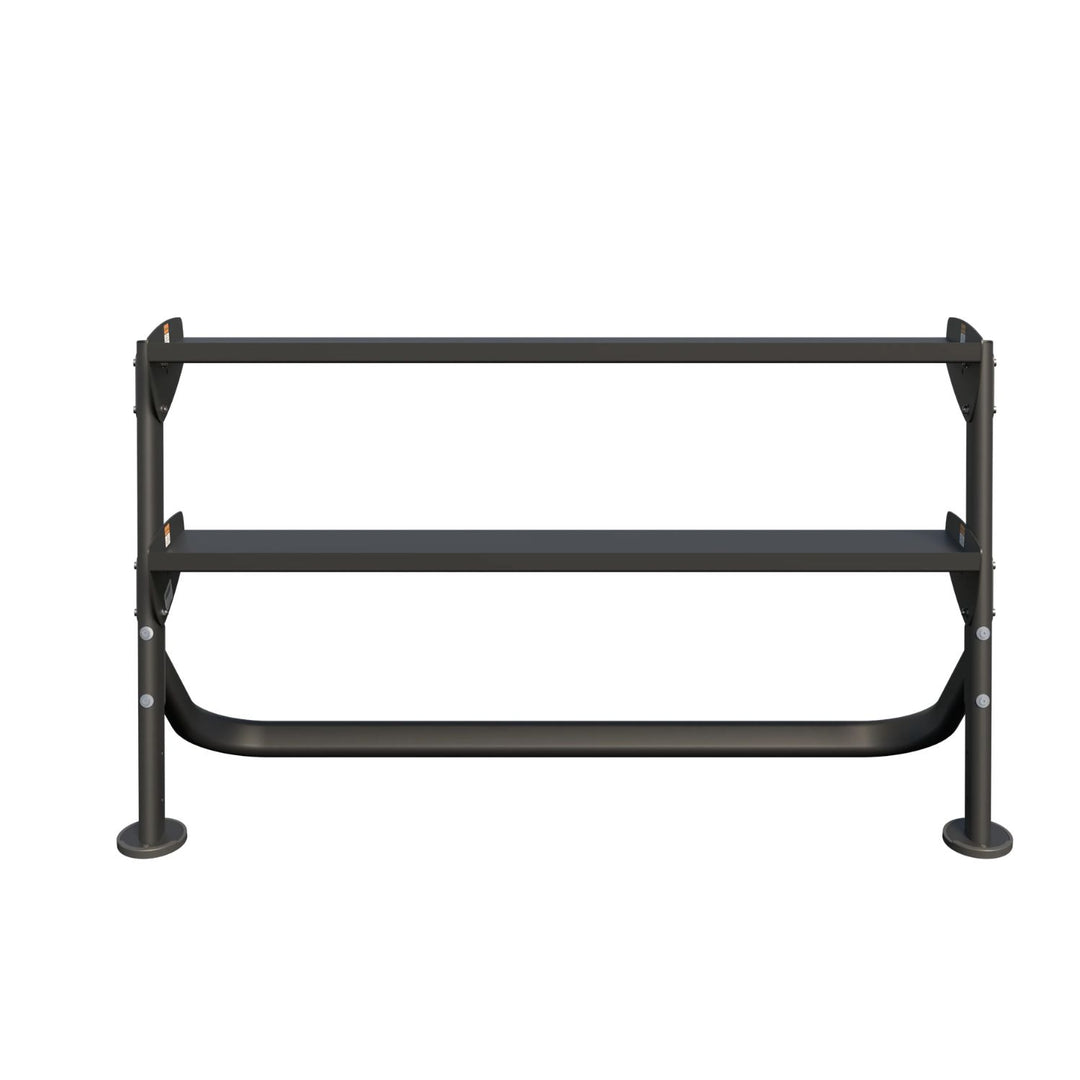 curved two tier dumbbell rack designed for stable and efficient weight organization