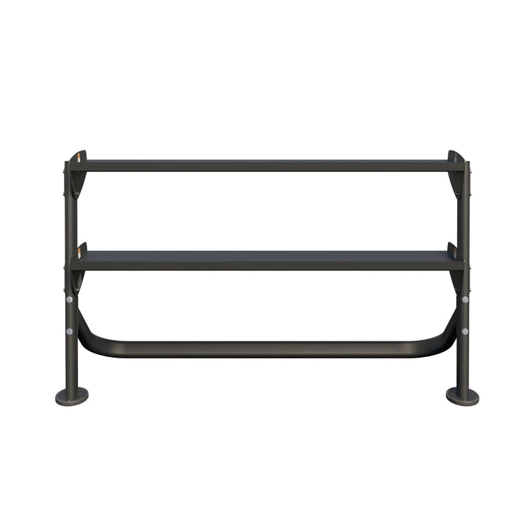 curved two tier dumbbell rack designed for stable and efficient weight organization