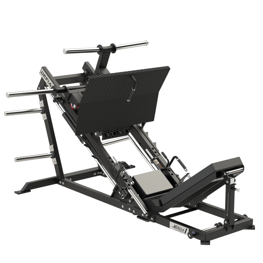 Defiant Strength 35-degree plate loaded linear leg press with oversized footplate.
