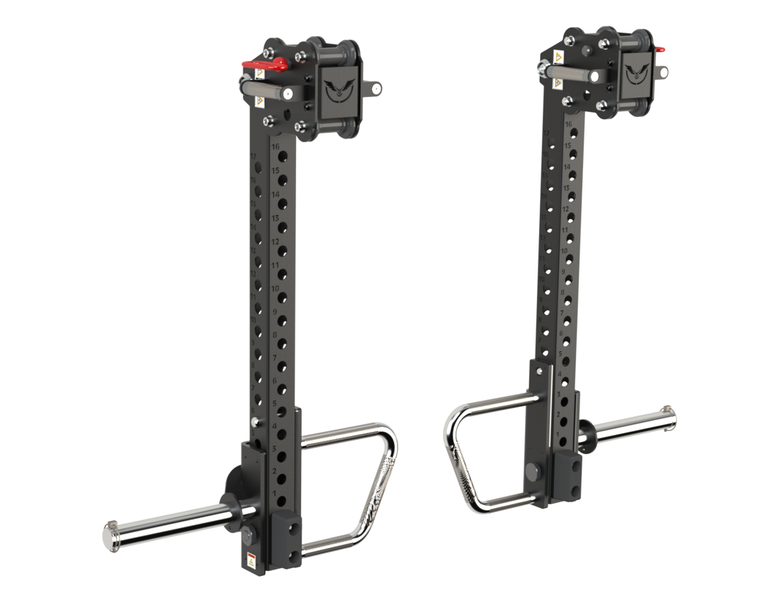 Pair of Defiant Strength jammer arms for compatible power rack stations.