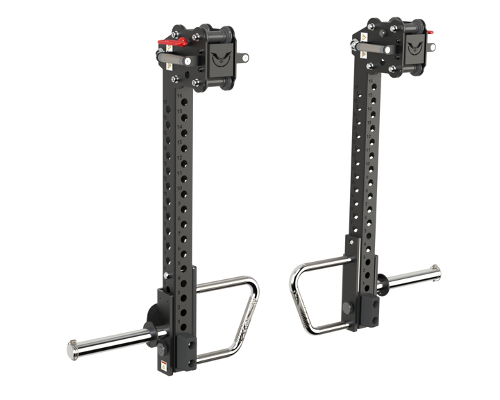 Pair of Defiant Strength jammer arms for compatible power rack stations.