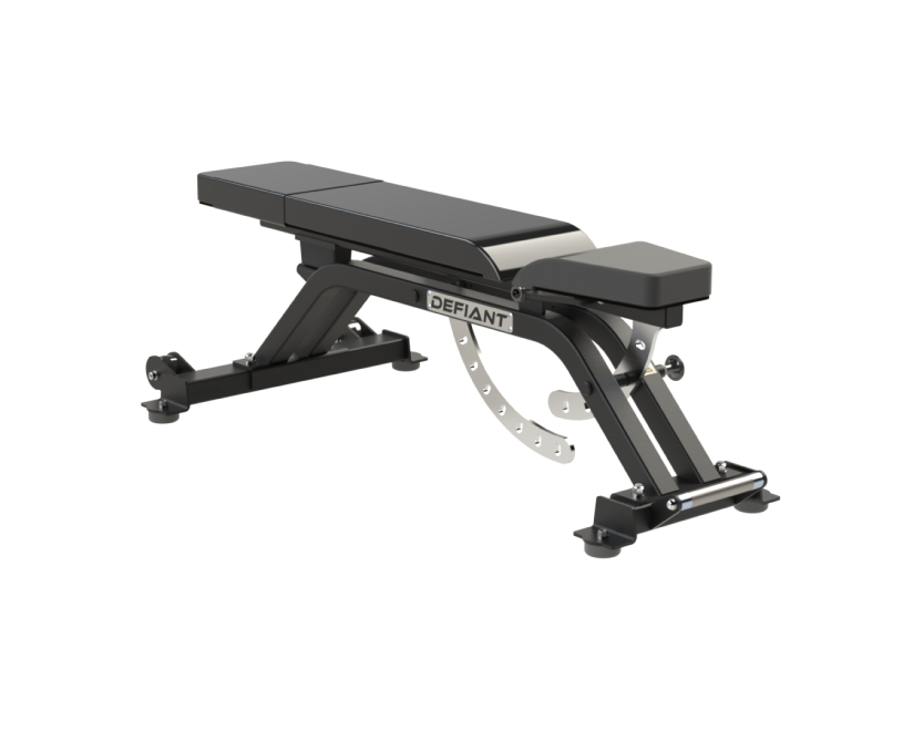 Defiant Strength three-way adjustable weight bench in flat position