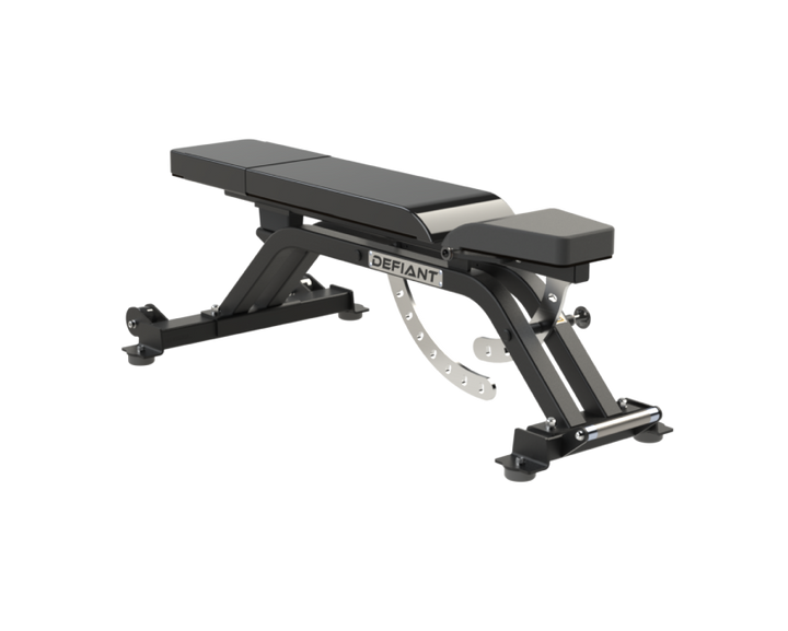 Defiant Strength three-way adjustable weight bench in flat position