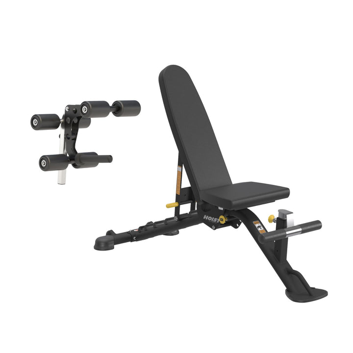 7 position FID bench incline setup with attachments for versatile upper and lower body strength training