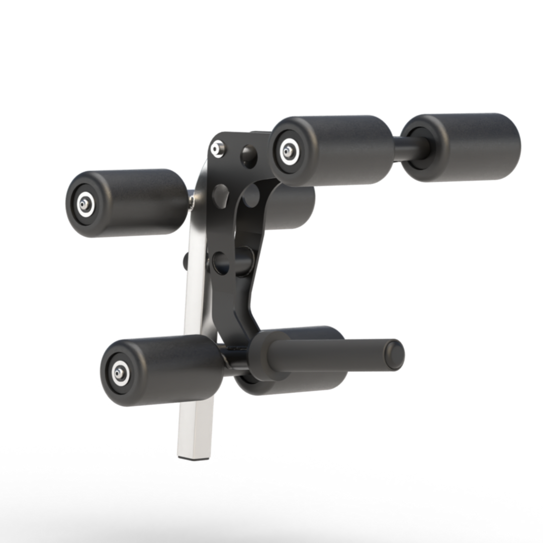 7 position FID bench leg extension attachment for targeted lower body strength and quad training exercises