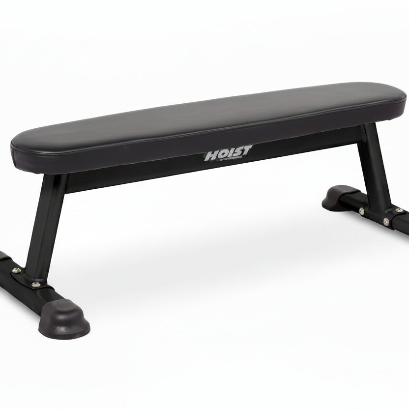 Flat utility bench stable design for full body strength training and dumbbell exercises in home or gym setup