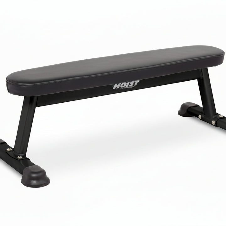 Flat utility bench stable design for full body strength training and dumbbell exercises in home or gym setup