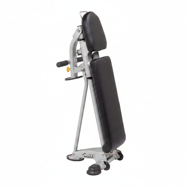 7 position folding FID bench vertical position for compact storage and efficient gym space management