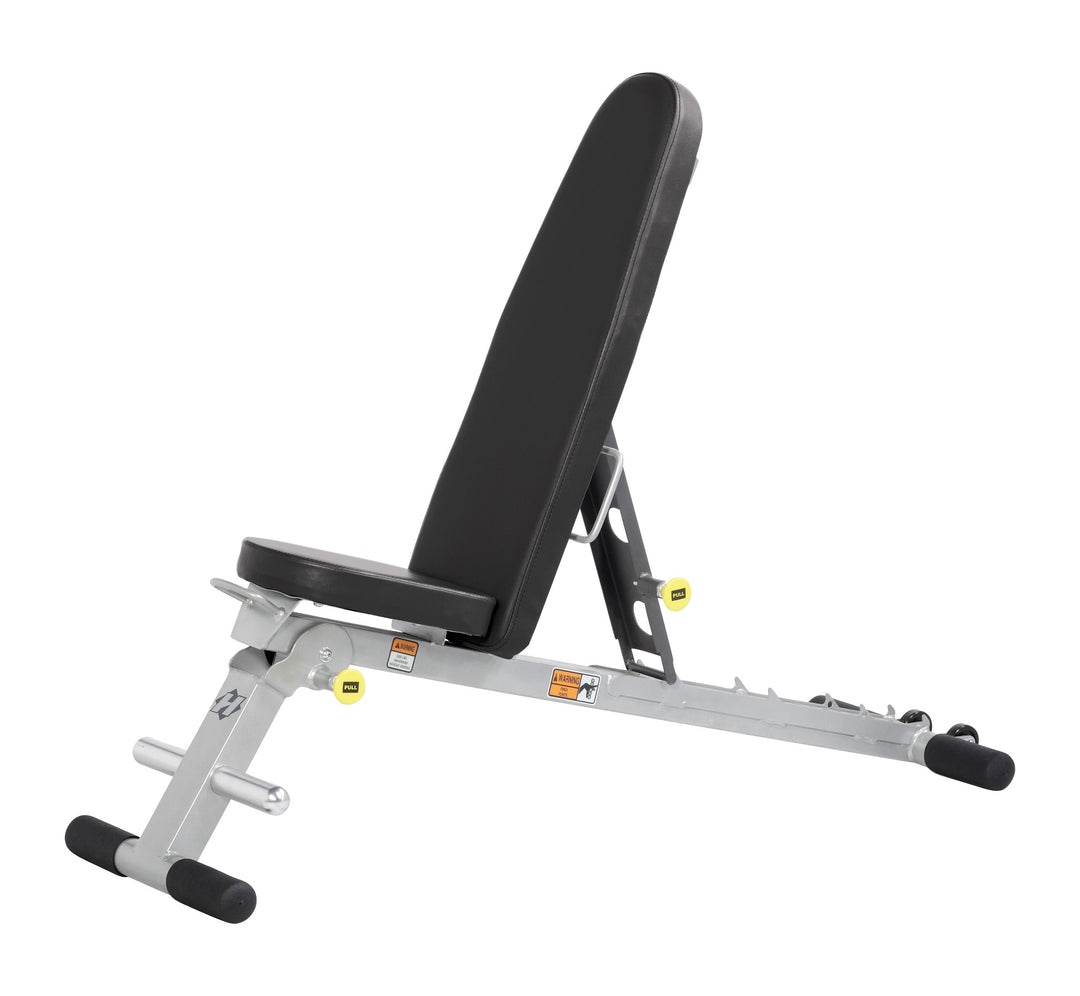 Folding multi bench adjustable incline position for full body strength training in compact home gym setup