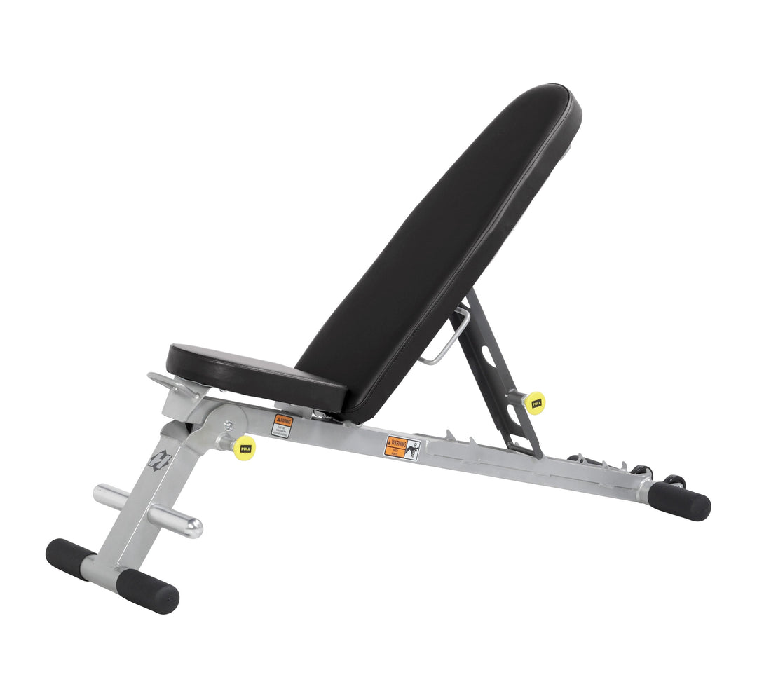 Folding multi bench upright incline setting for upper body exercises in space saving workout environments
