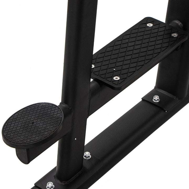 Textured foot platform on TKO power tower for assisted access