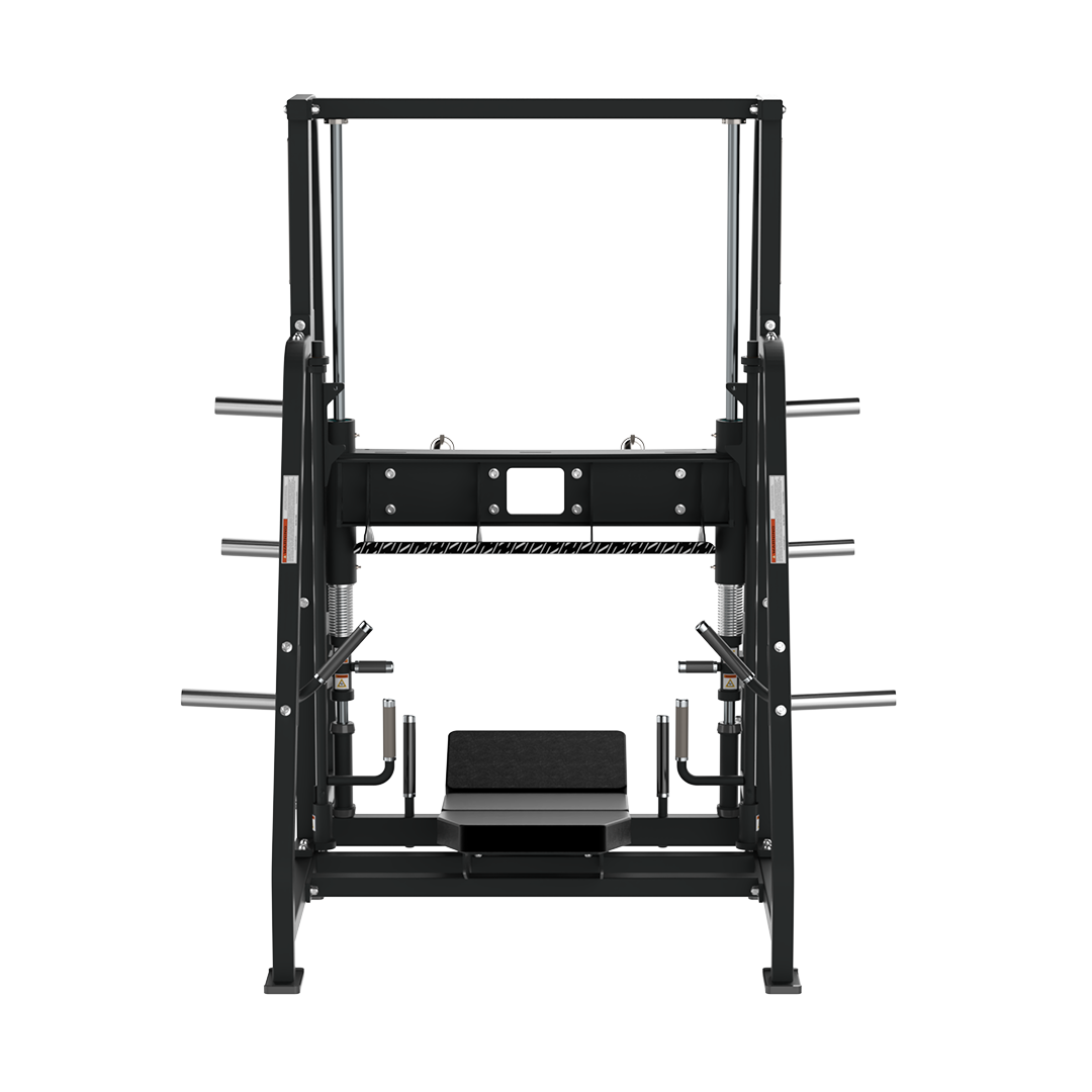 Front view of the Defiant Strength vertical leg press machine.