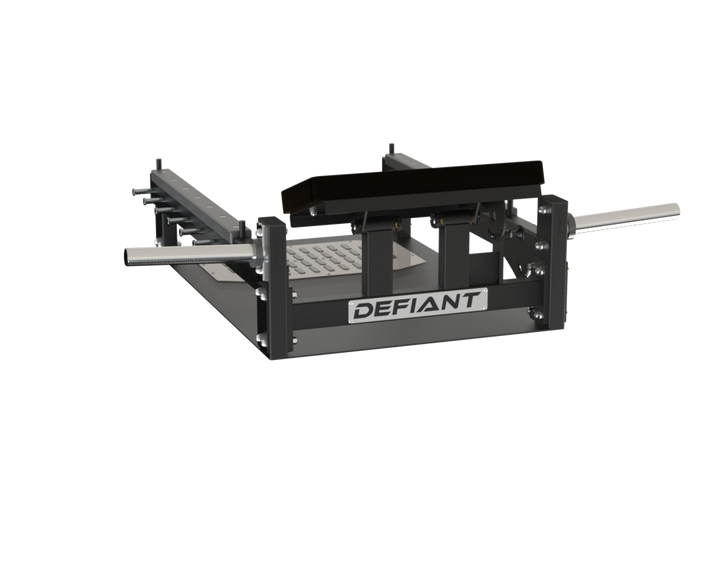 Opposite angle of the Defiant Strength glute bridge bench highlighting its compact design.